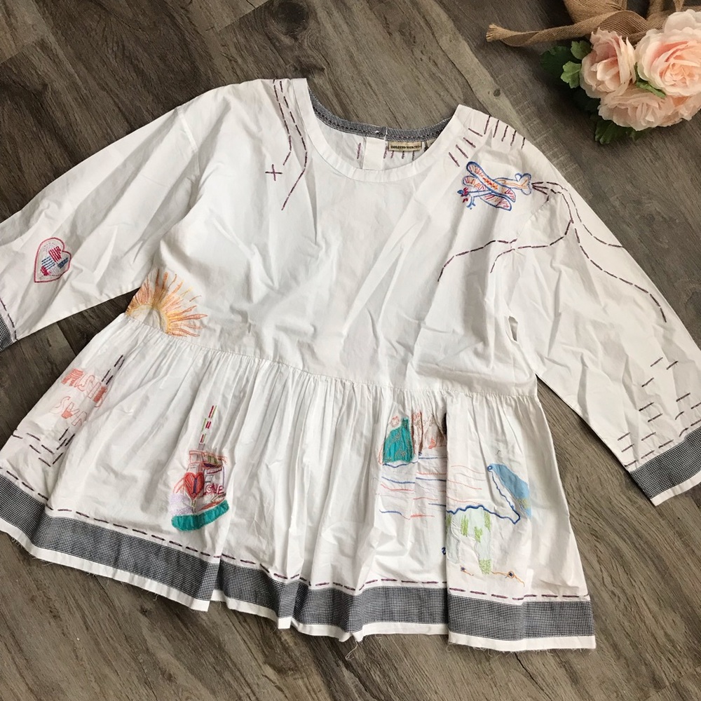 NEW | Anthropologie Holding Horses Embroidered Blouse Top